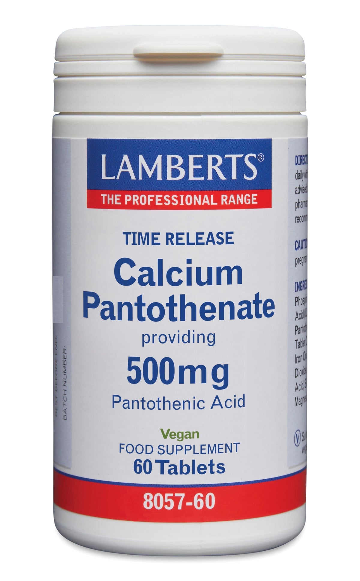 Lamberts Vitamine B5 (calcium pantothenaat) time release 60.00 Tabletten