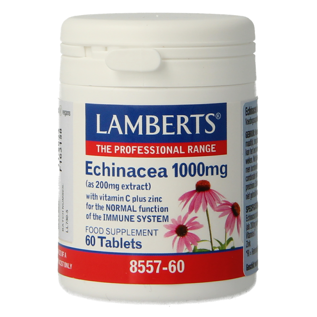 Lamberts Echinacea 1000mg met zink en vitamine C 60.00 Tabletten