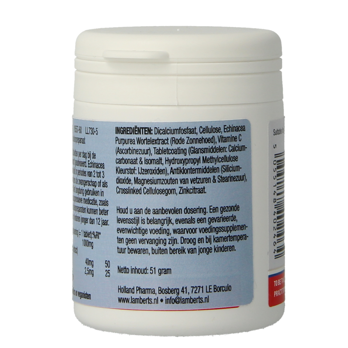 Lamberts Echinacea 1000mg met zink en vitamine C 60.00 Tabletten