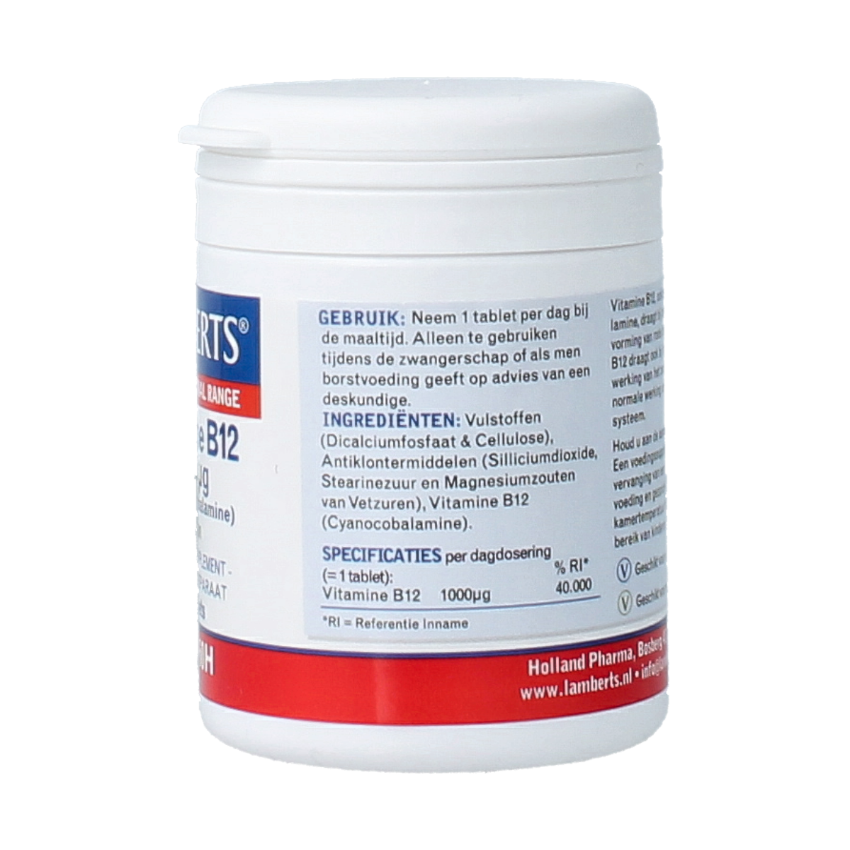 Lamberts Vitamine B12 1000mcg (cyanocobalamine) 60.00 Tabletten