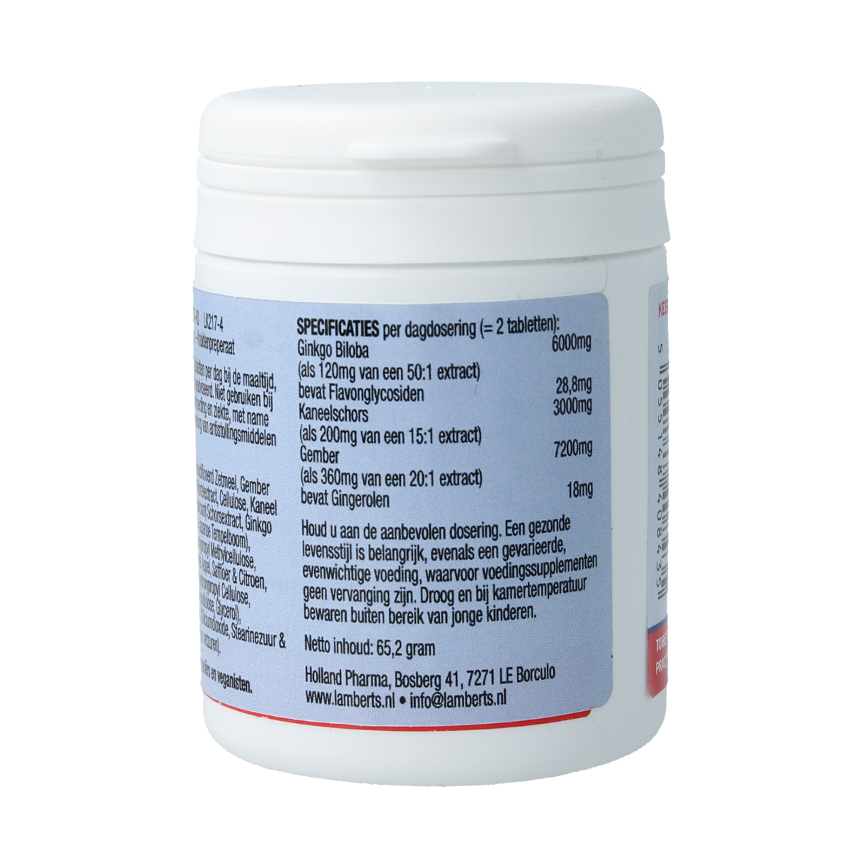 Lamberts Veintain (met ginkgo, kaneel) 60.00 Tabletten