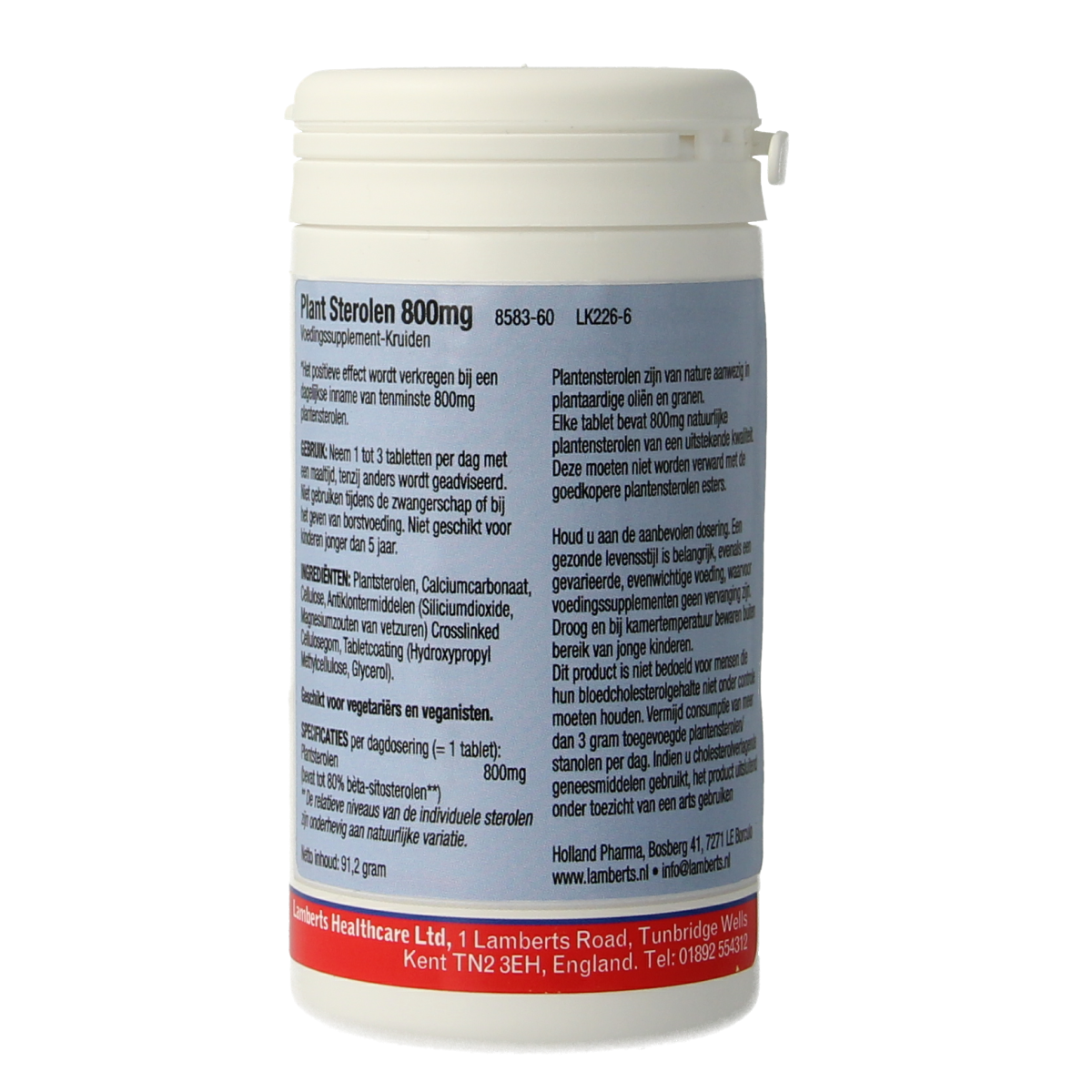 Lamberts Plant sterolen 800mg 60.00 Tabletten