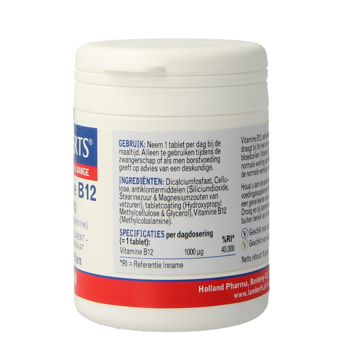 Lamberts Vitamine B12 1000mcg (methylcobalamine) 60.00 Tabletten