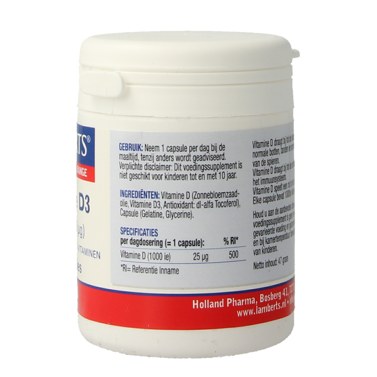 Lamberts Vitamine D3 1000IE 25mcg 120.00 Capsules