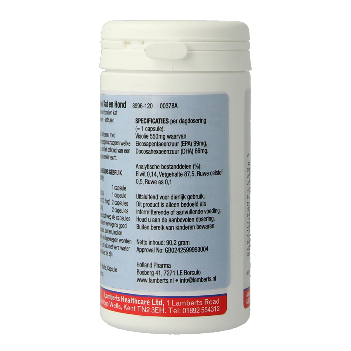 Lamberts Omega 3 voor dieren hond en kat 120.00 Capsules