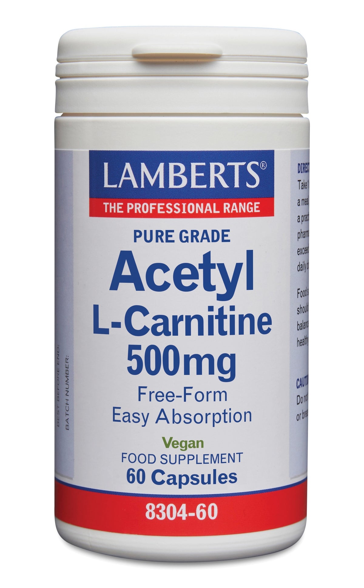 Lamberts Acetyl-L-Carnitine 500mg 60.00 Capsules
