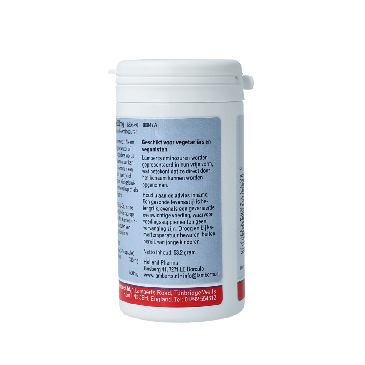 Lamberts L-Carnitine 500mg 60.00 Vegetarische capsules
