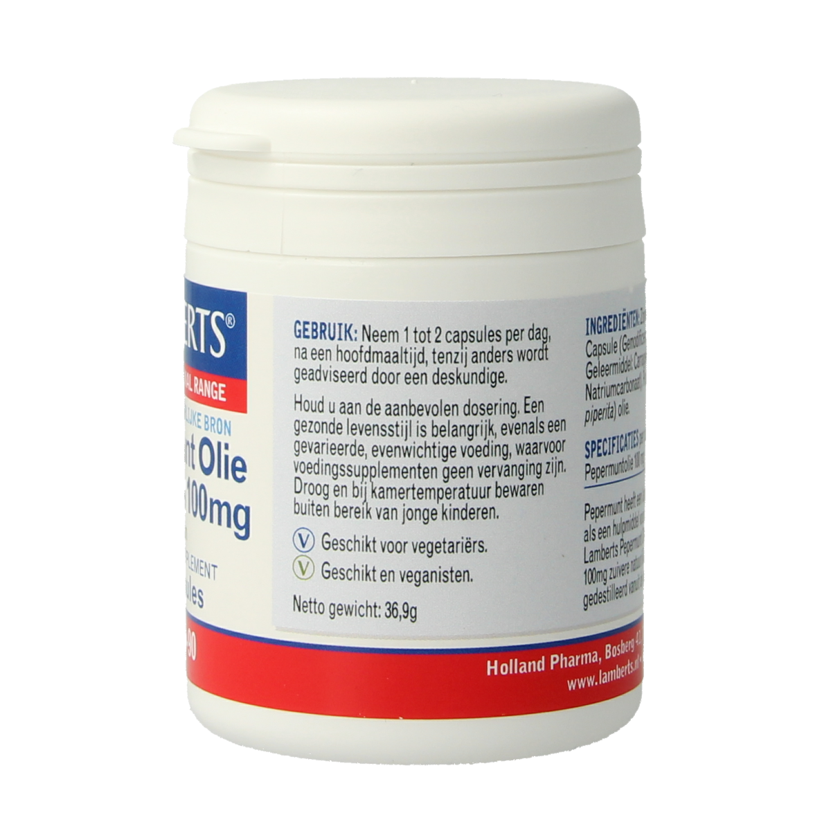 Lamberts Pepermuntolie 100mg 90.00 Capsules