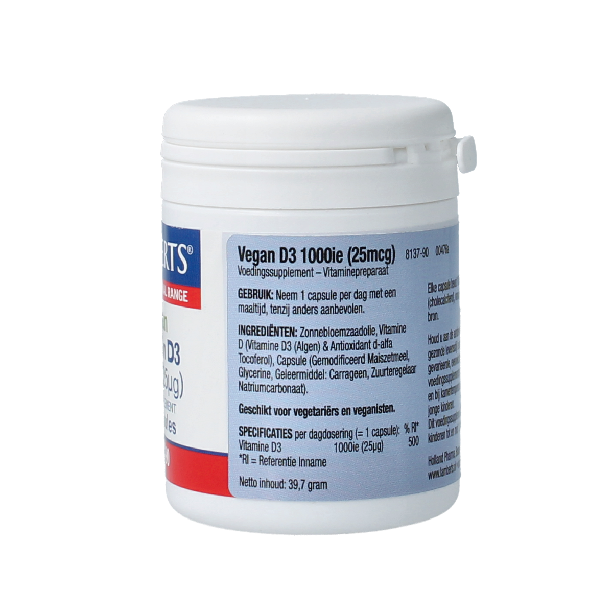 Lamberts Vitamine D3 1000IE 25mcg vegan 90.00 Capsules