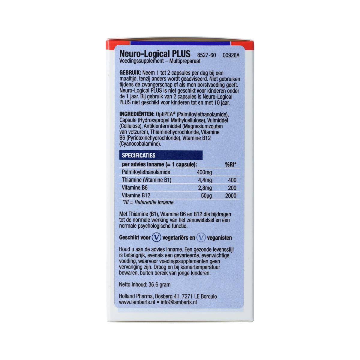 Lamberts Neuro-logical Plus PEA 400mg palmitoylethanolamide 60.00 Capsules