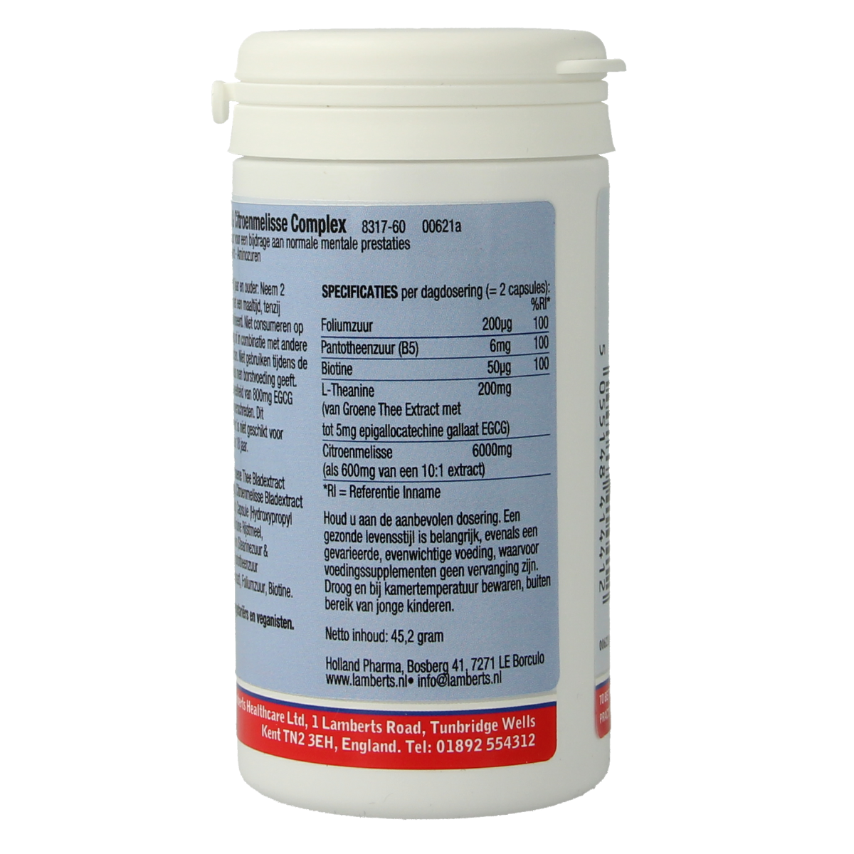 Lamberts L-Theanine & citroenmelisse complex 60.00 Capsules