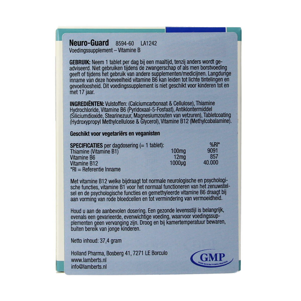 Lamberts Neuro-Guard met vitamine B1, B6 en B12 60.00 Tabletten