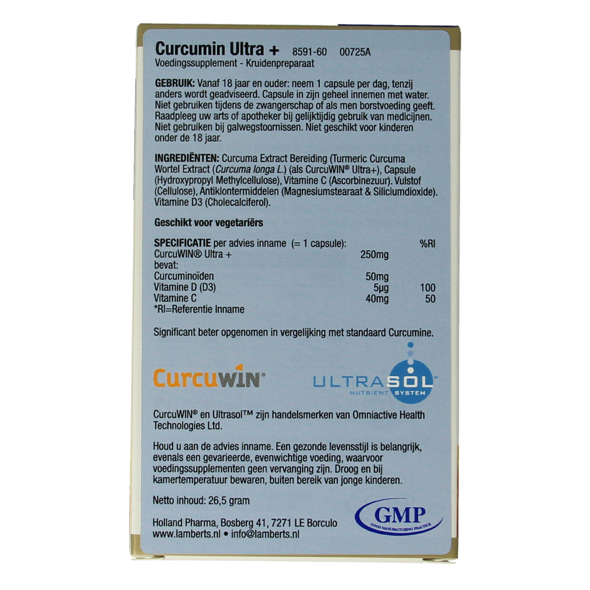 Lamberts Curcumine ultra+ 60.00 Capsules