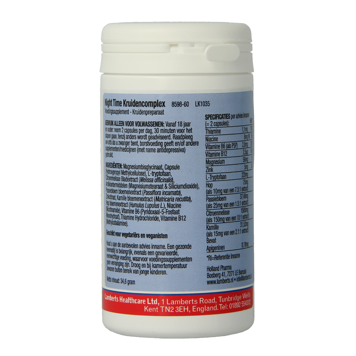Lamberts Night time kruiden complex 60.00 Capsules