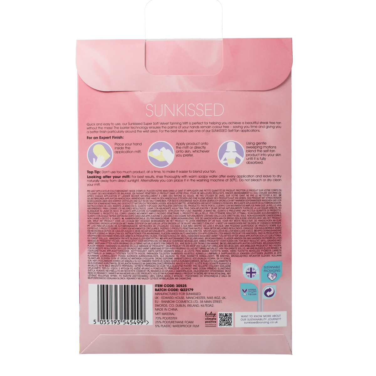 Sunkissed Super soft single sided tanning mitt 1.00 Stuks