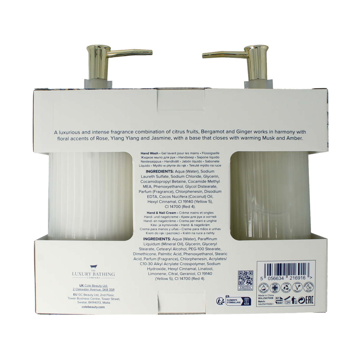 The Luxury Bathing Co Heavenly hands wash & hand nail cream dispenser 1.00 Set