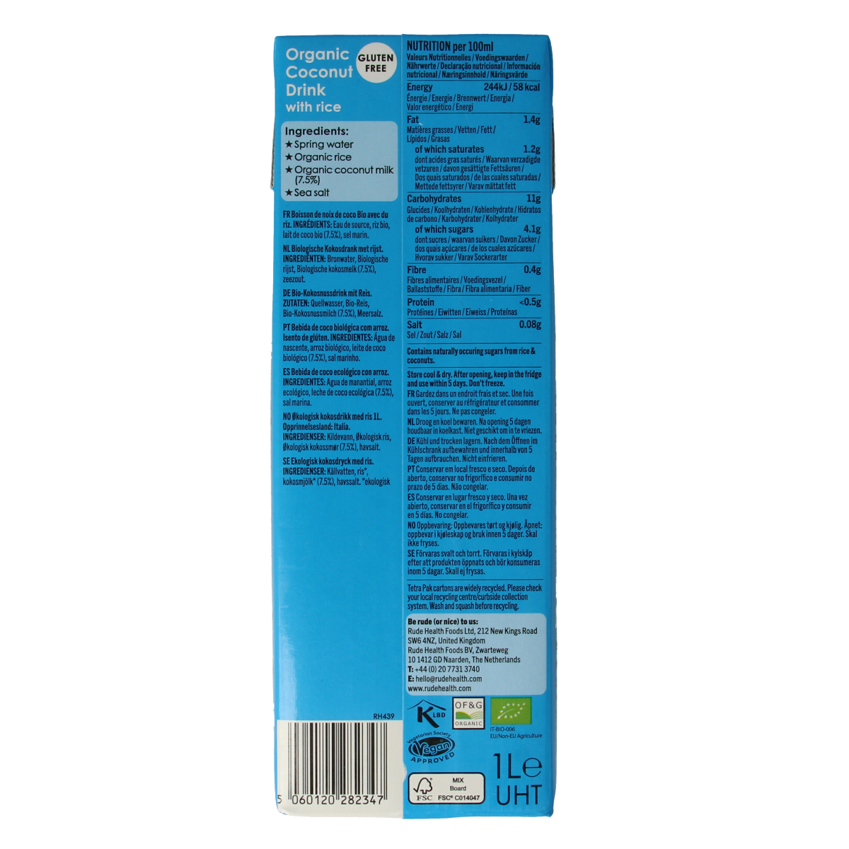 Rude Health Kokosdrank bio 1.00 Liter