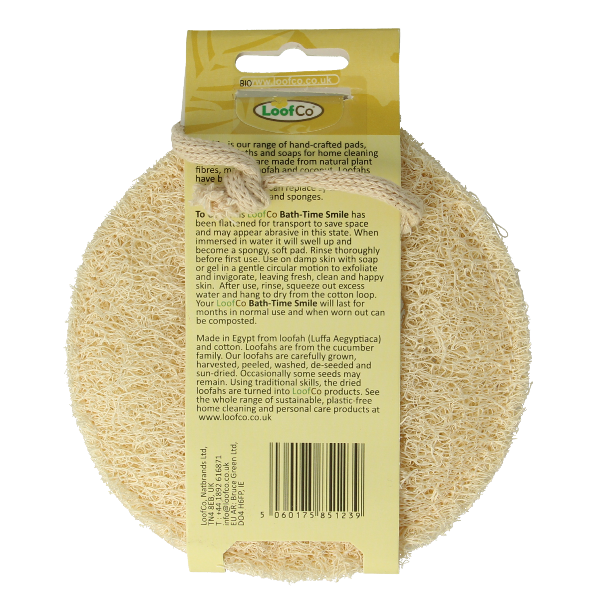 Loofco Douche en bad spons smiley bio 1.00 Stuks