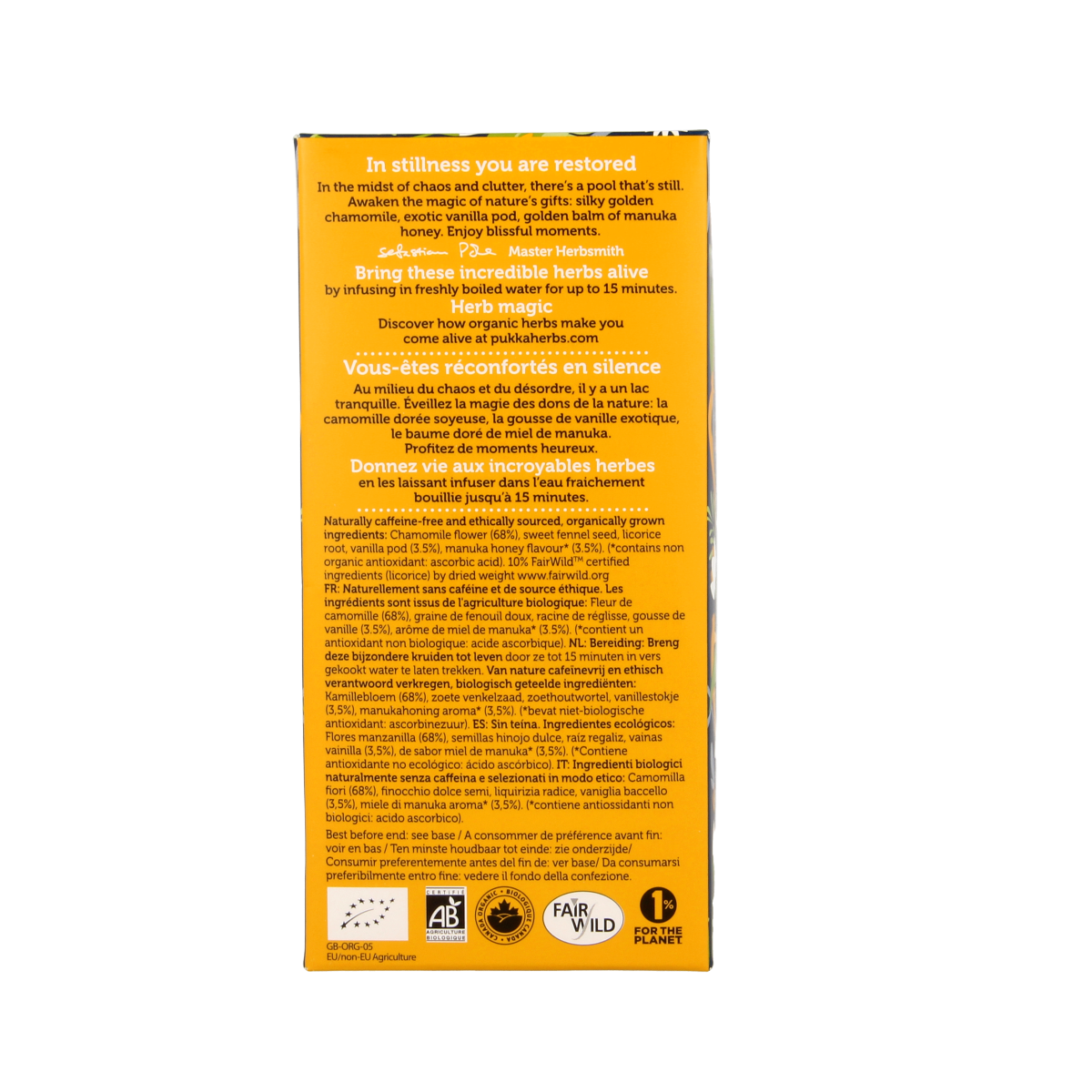 Pukka Chamomile vanille/manuka honing bio 20.00 Zakjes