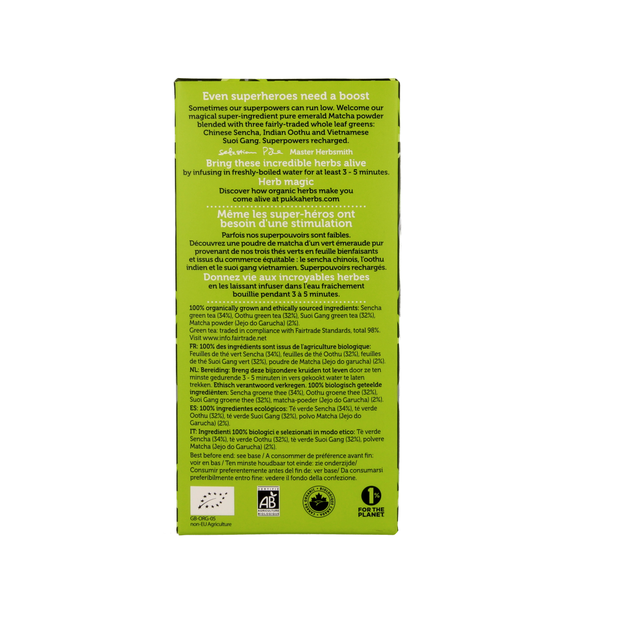 Pukka Supreme matcha green tea bio 20.00 Zakjes