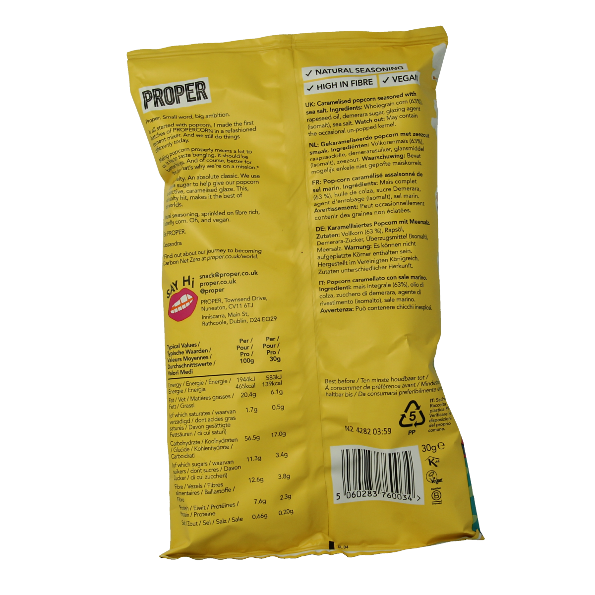Proper Corn Popcorn sweet & salty 30.00 Gram