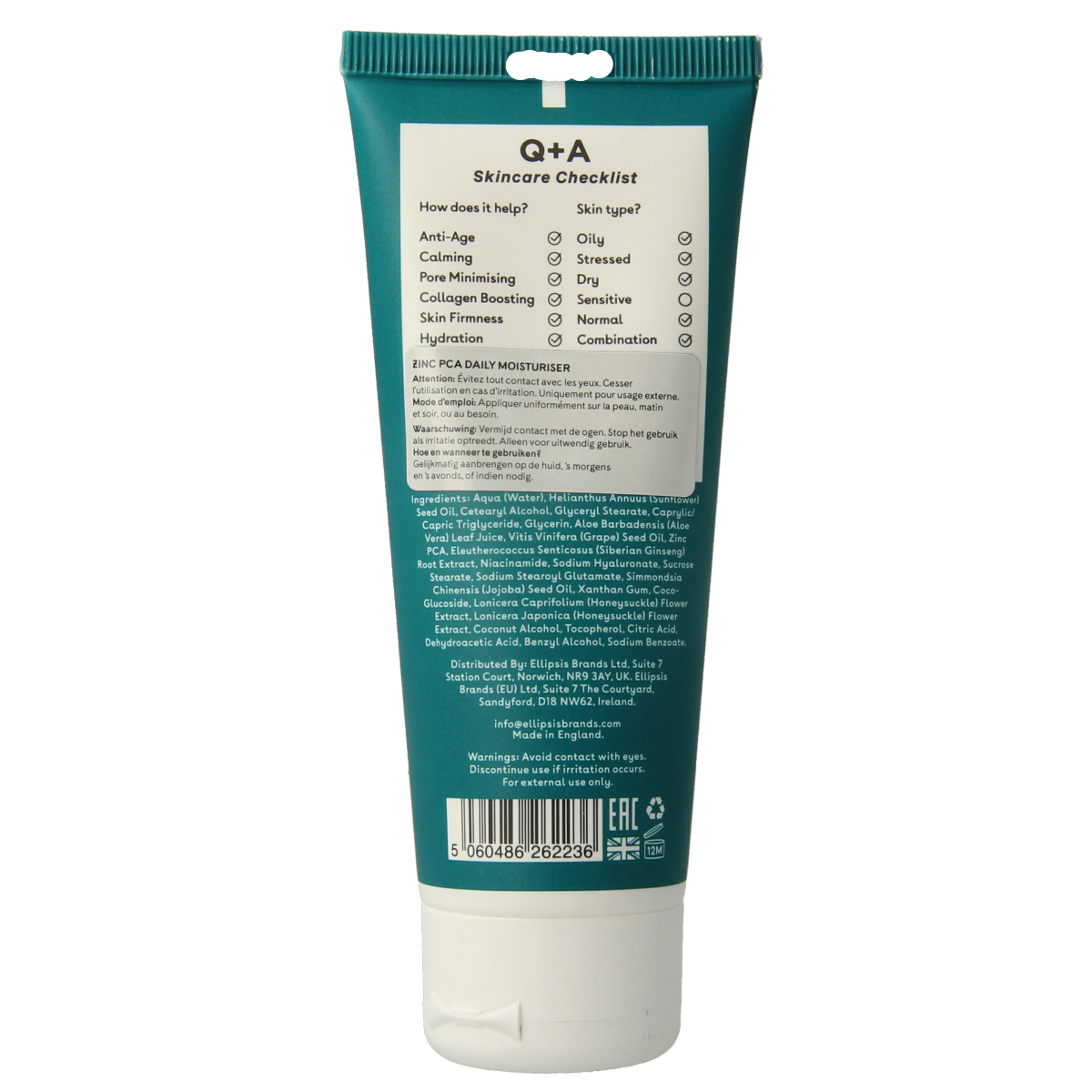 Q+A Zinc PCA daily moisturiser 75.00 Milliliter