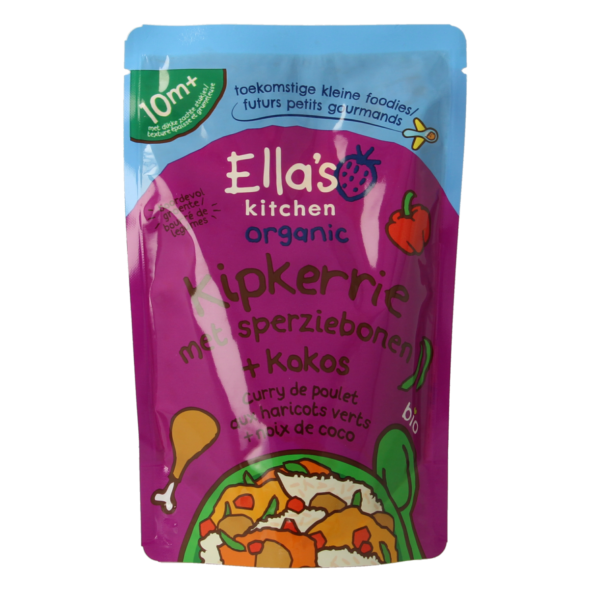 Ella's Kitchen Kipkerrie sperzieboon kokos 10+ maanden bio 190.00 Gram