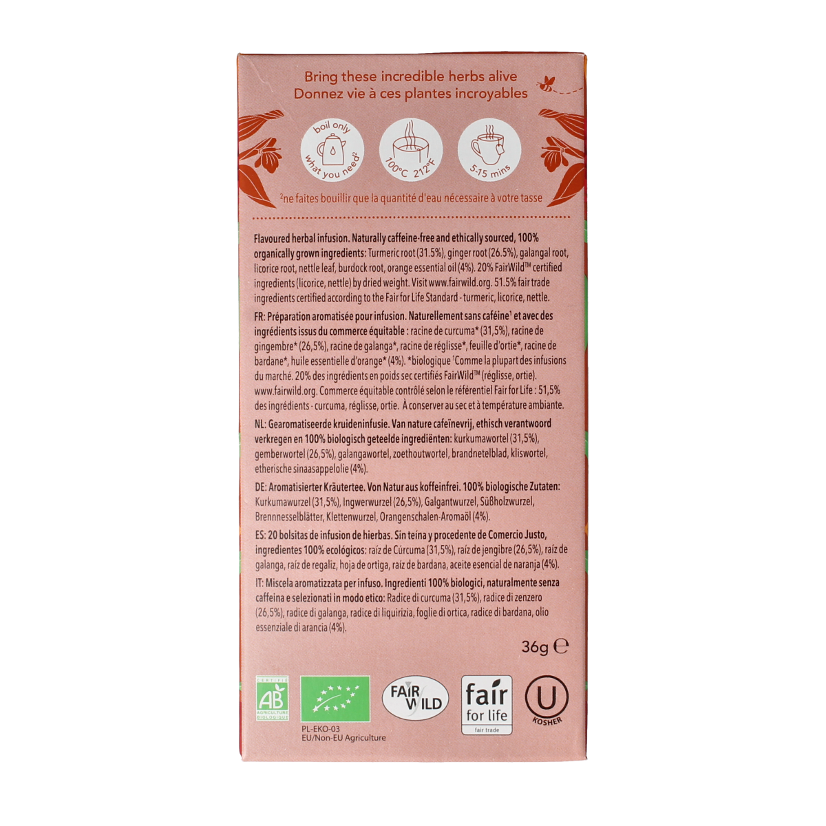 Pukka Tumeric active tea bio 20.00 Zakjes