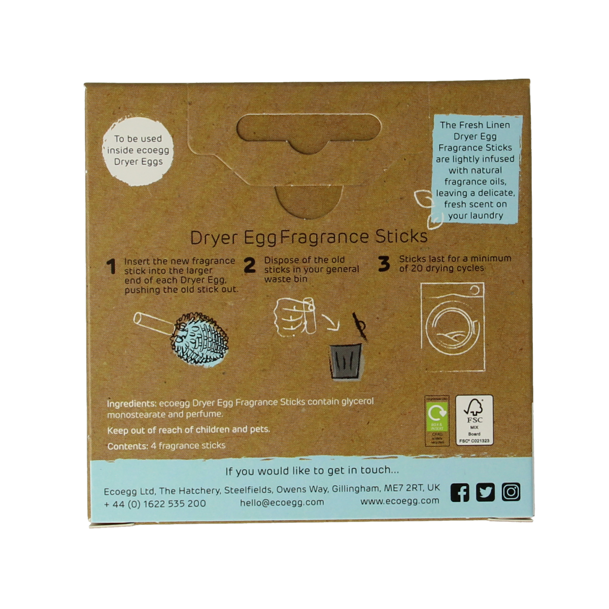 Eco Egg Dryer egg refill - fresh linen 4.00 Stuks