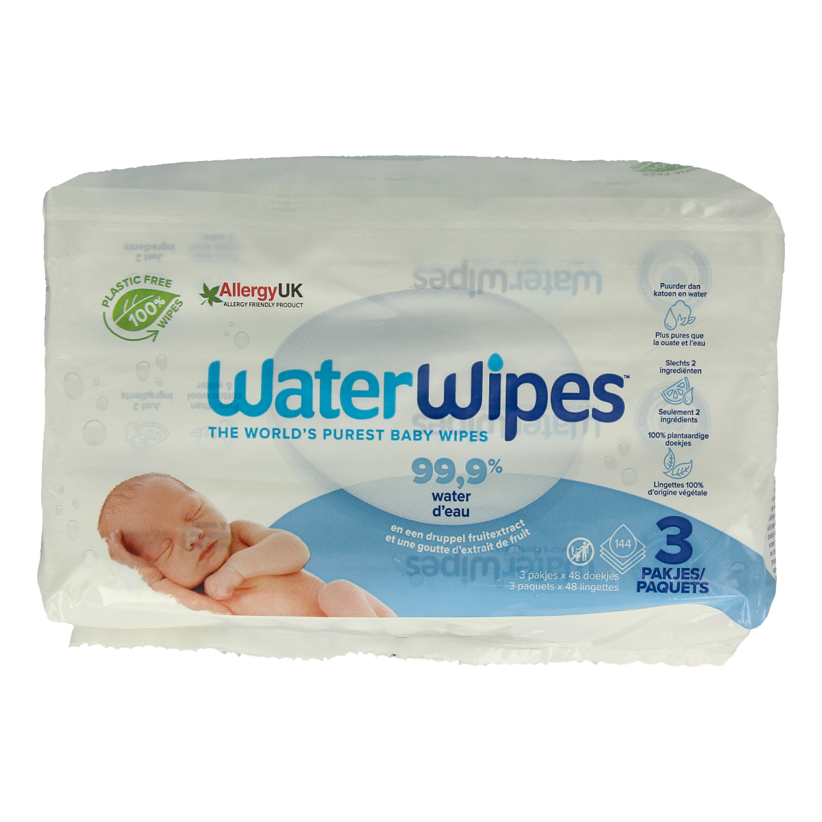 Waterwipes Babydoekjes 3-pack 144.00 Stuks
