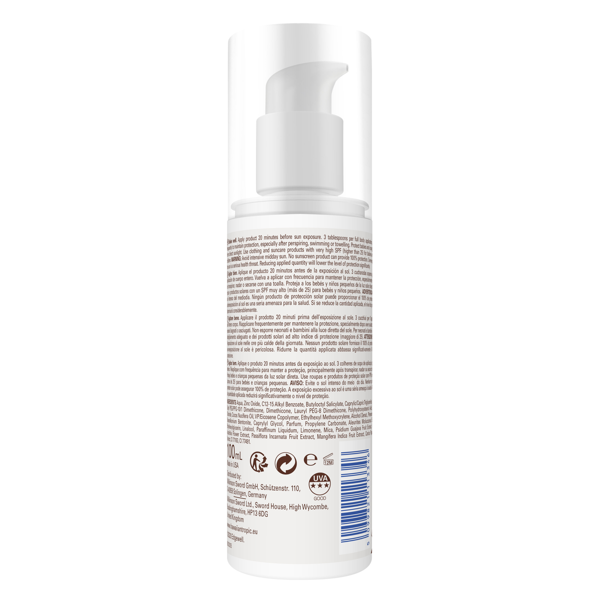 Hawaiian Tropic Mineral sunmilk lotion SPF30 100.00 Milliliter