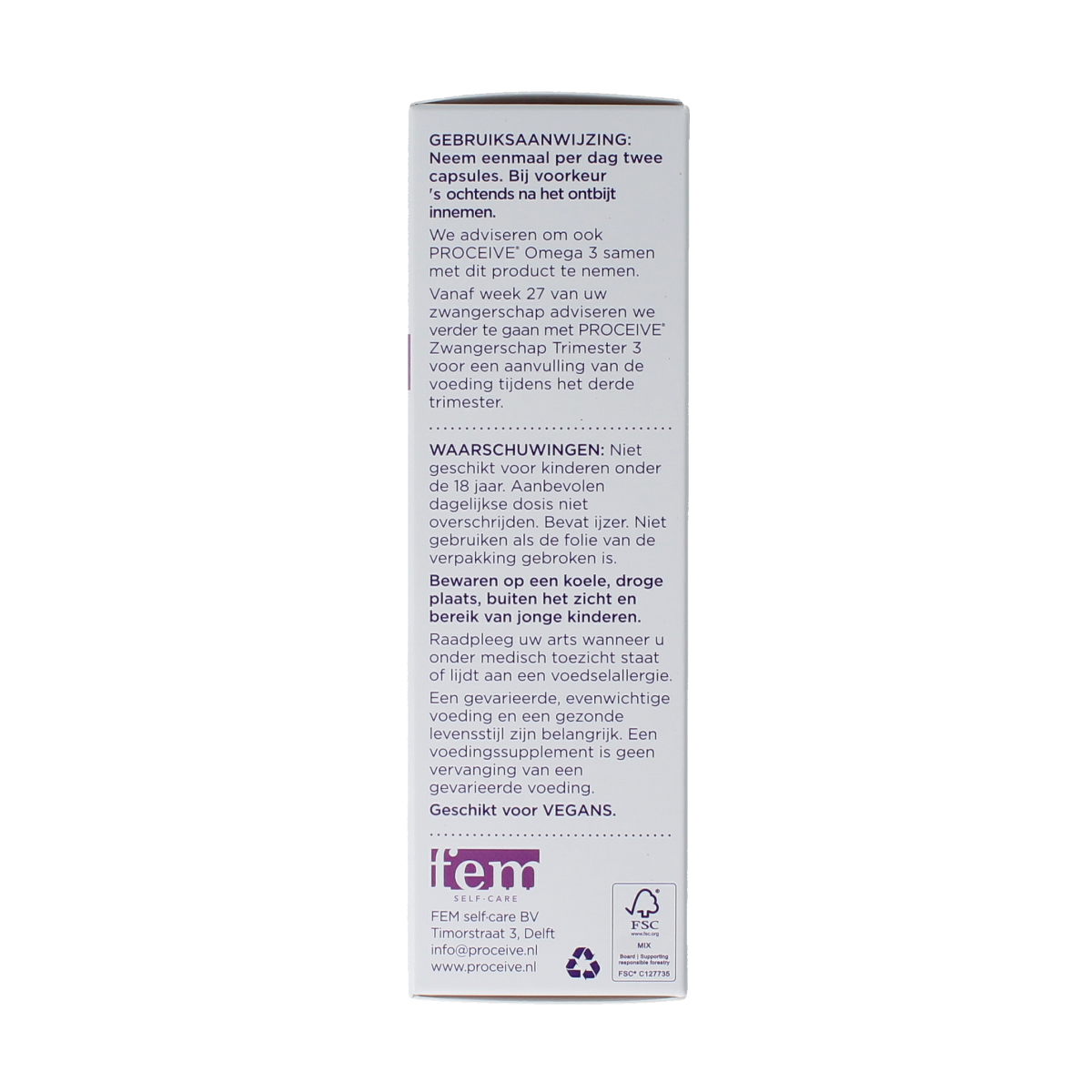 Proceive Kinderwens trimester 2 60.00 Capsules