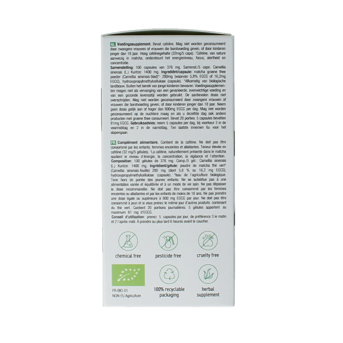 Purasana Matcha vegan bio 100.00 Vegetarische capsules