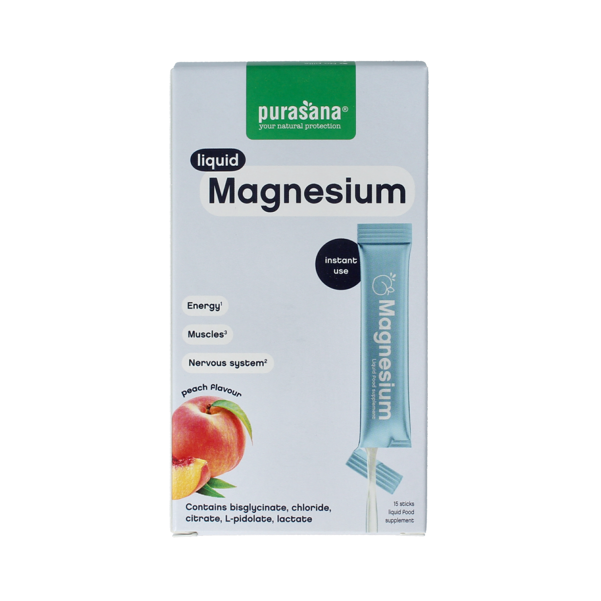 Purasana Magnesium liquid gelstick 10ml 15.00 Stuks