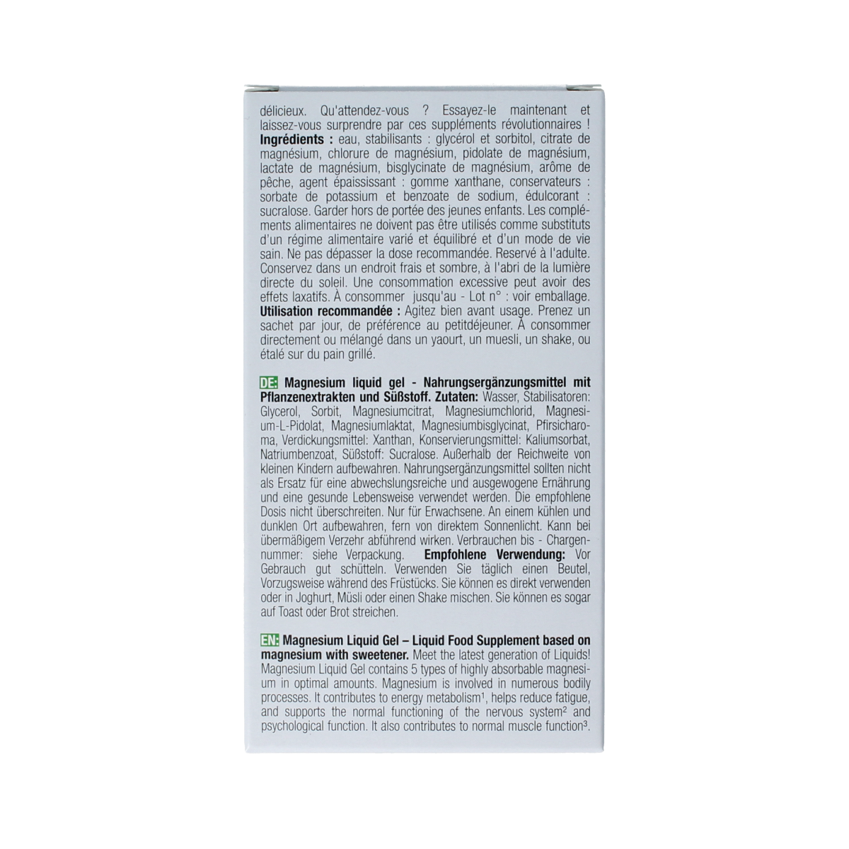 Purasana Magnesium liquid gelstick 10ml 15.00 Stuks