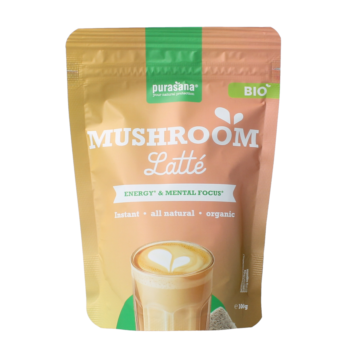 Purasana Instant mushroom latte bio 100.00 Gram