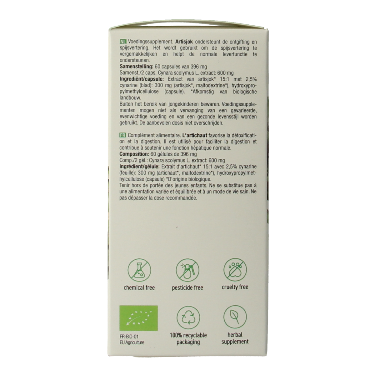Purasana Artisjok vegan bio 60.00 Vegetarische capsules