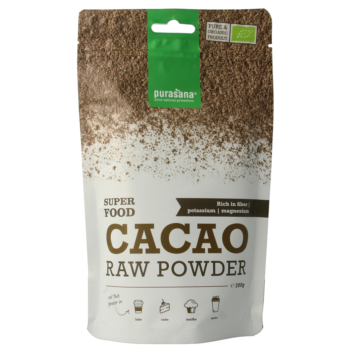 Purasana Cacao poeder vegan bio 200.00 Gram