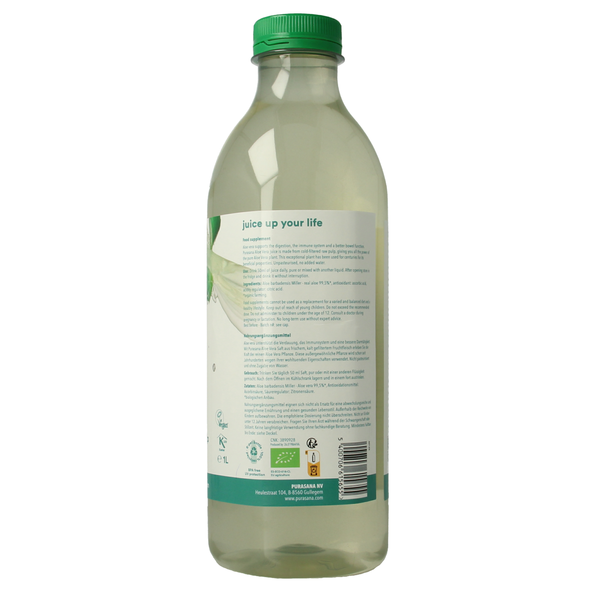 Purasana Aloe vera sap vegan bio 1.00 Liter