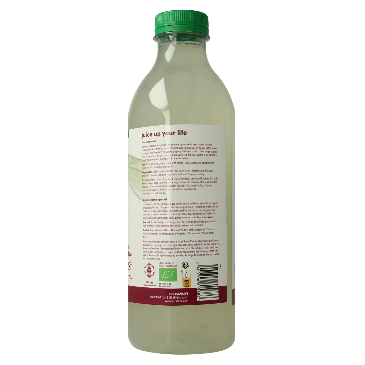 Purasana Aloe vera drink gel vegan bio 1.00 Liter