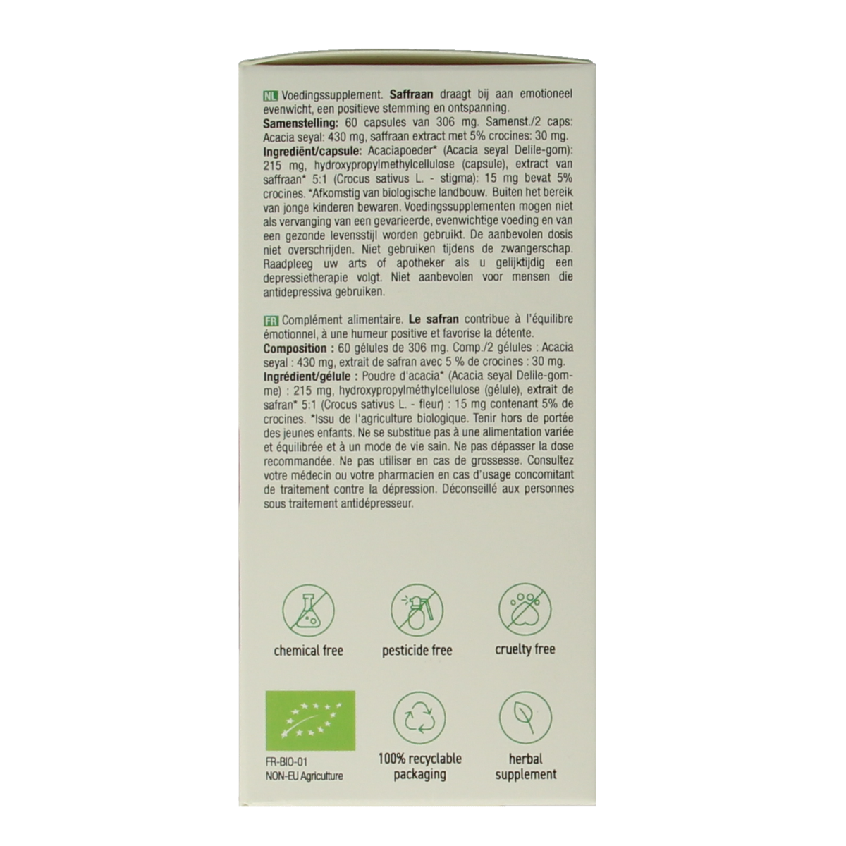 Purasana Saffraan vegan bio 60.00 Vegetarische capsules