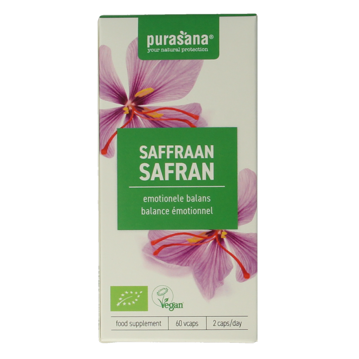 Purasana Saffraan vegan bio 60.00 Vegetarische capsules