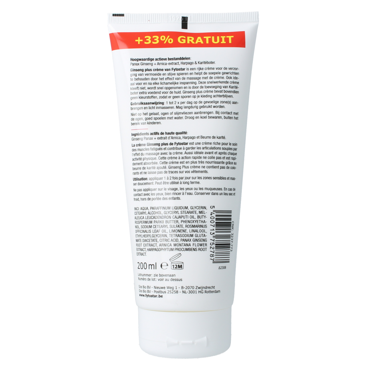 Fytostar Ginseng plus spiercreme +33% 200.00 Milliliter