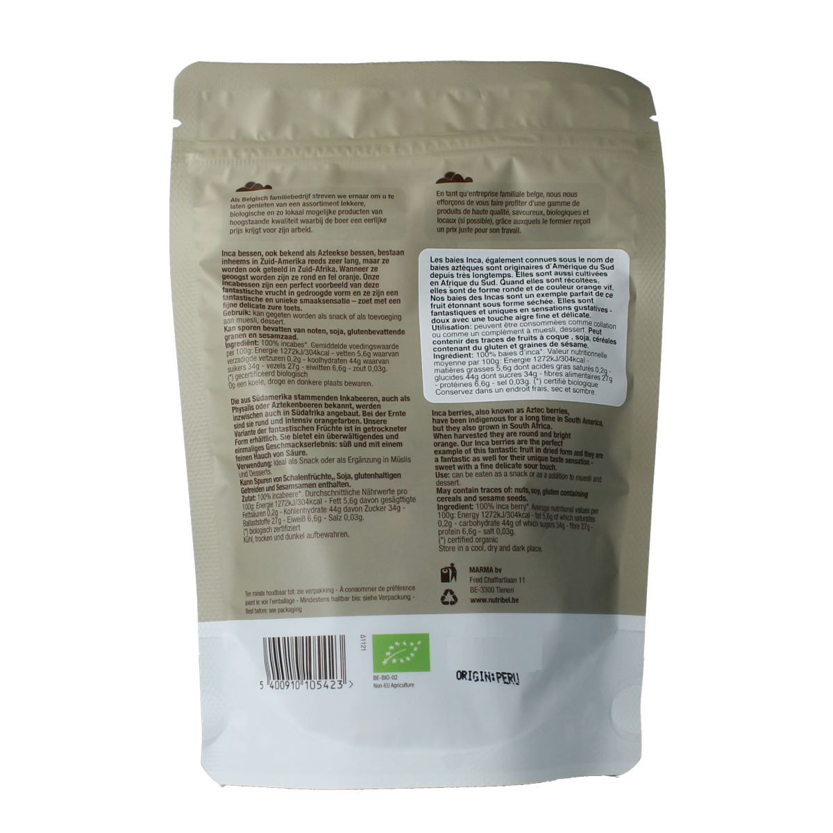 Nutribel Inca bessen raw bio 150.00 Gram