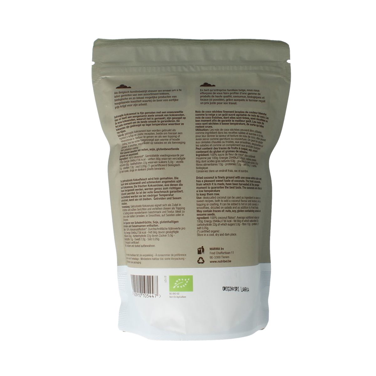 Nutribel Kokosnoot schilfers raw bio 200.00 Gram