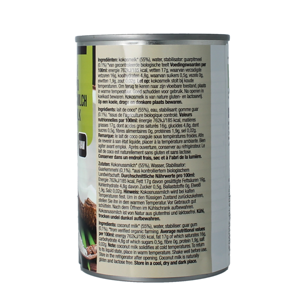Nutribel Kokosmelk glutenvrij bio 400.00 Milliliter