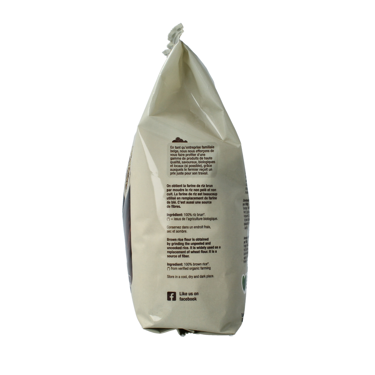 Nutribel Bruine rijstmeel glutenvrij bio 500.00 Gram