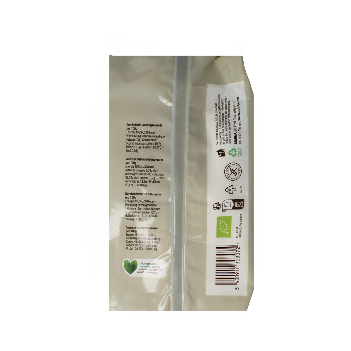 Nutribel Kikkererwtenmeel glutenvrij bio 500.00 Gram