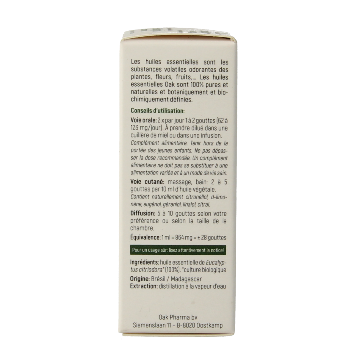 Oak Citroeneucalyptus bio 10.00 Milliliter