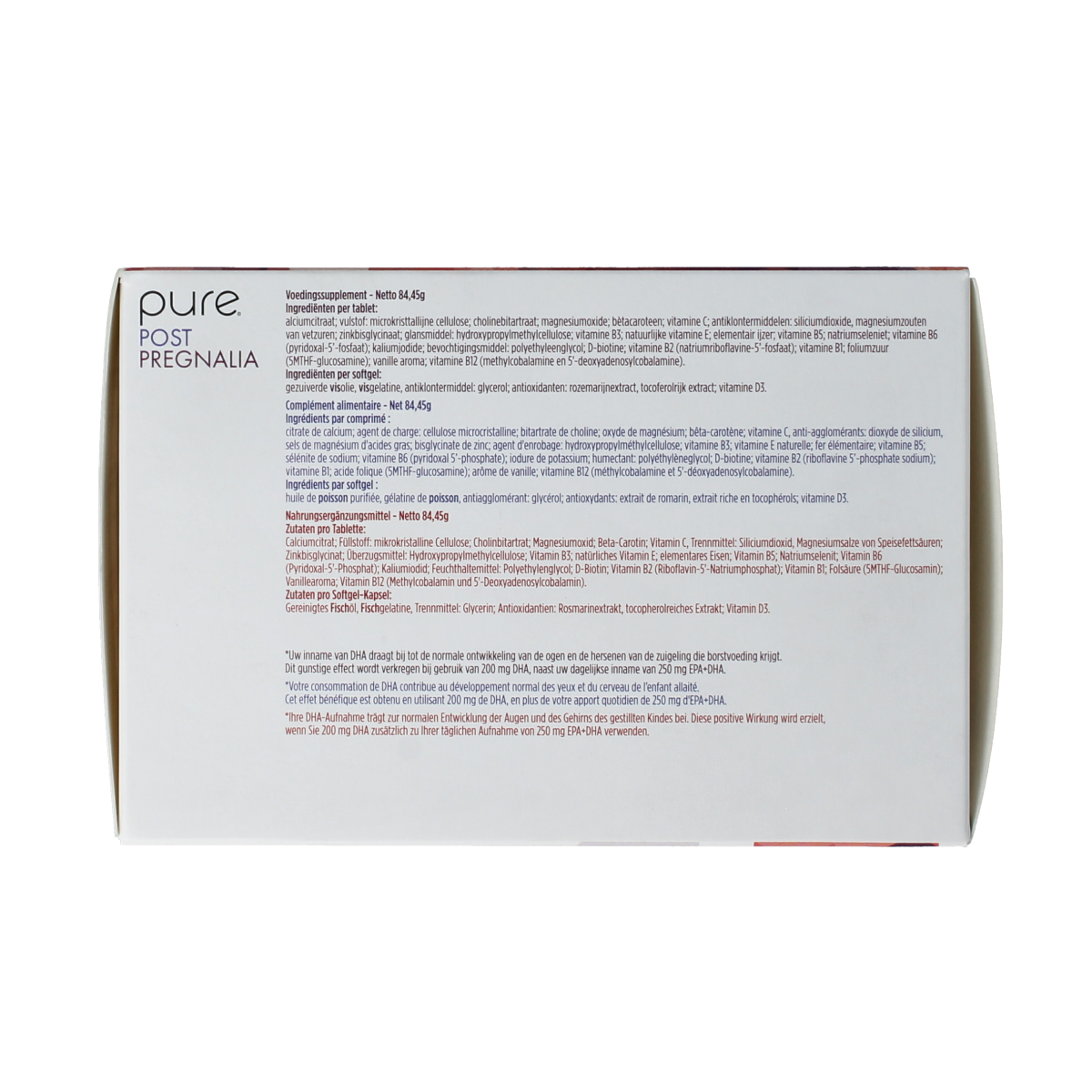 Pure Post pregnalia 30 tabletten & 30 softgels 60.00 Stuks